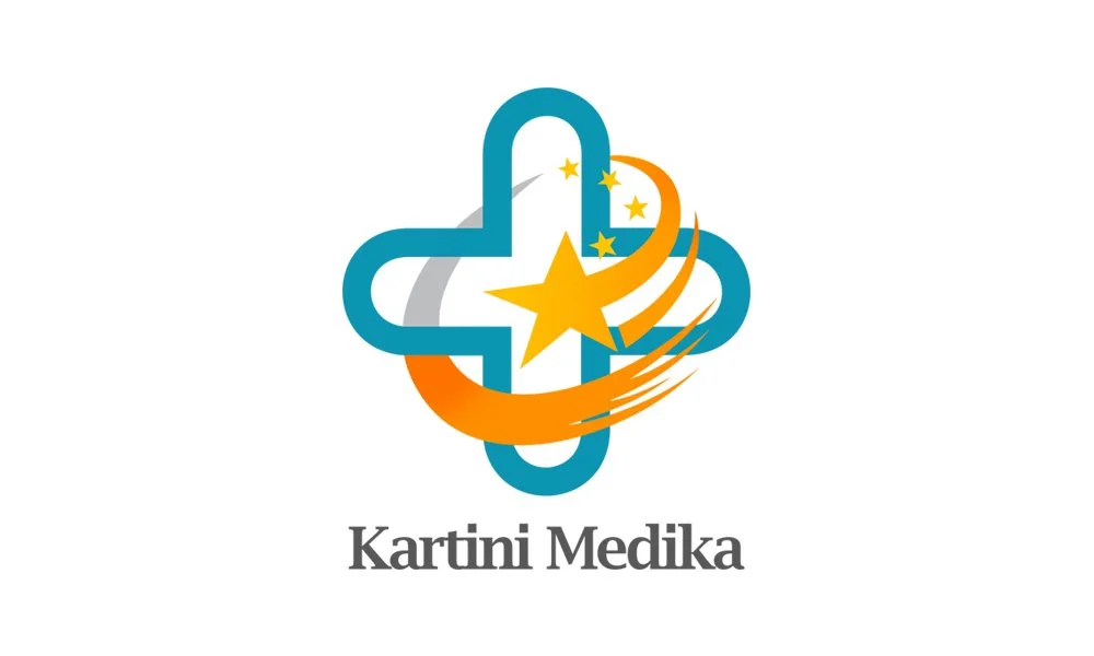 Desain logo profesional untuk Klinik Kartini Medika di Palembang dengan elemen palang medis dan bintang