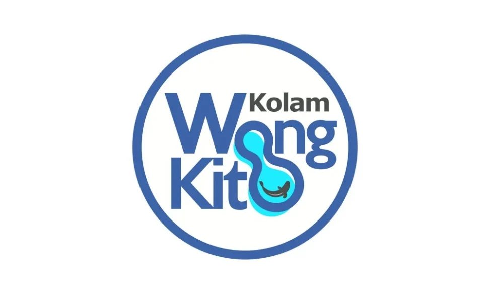 Desain logo profesional untuk Kolam Wong Kito di Palembang yang melayani jasa pembuatan kolam koi