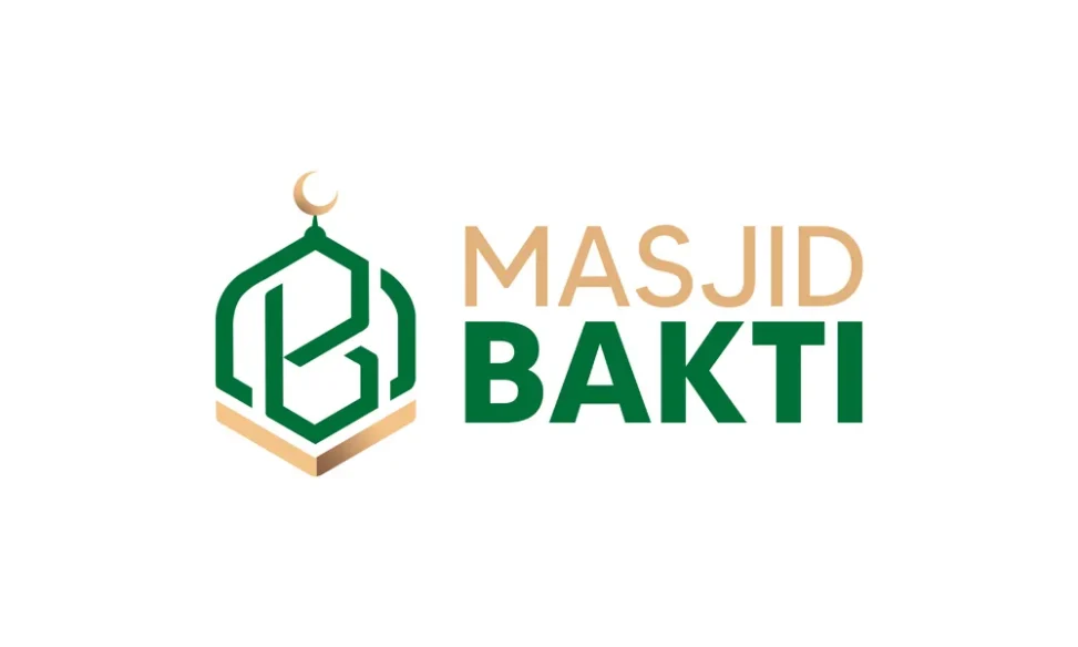 Desain logo Masjid Bakti Kota Palembang dengan elemen kubah dan inisial B