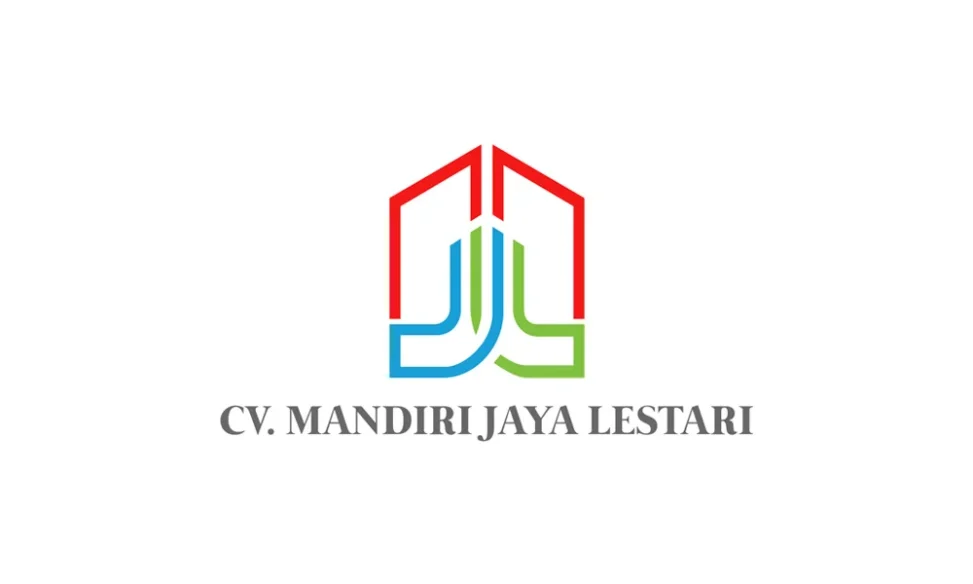 Desain logo profesional untuk perusahaan CV Mandiri Jaya Lestari Palembang dengan gaya geometris