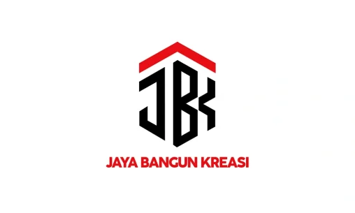 Desain logo profesional untuk PT Jaya Bangun Kreasi dengan inisial JBK dan bentuk geometris bangunan