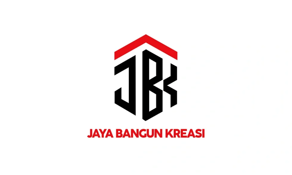 Desain logo profesional untuk PT Jaya Bangun Kreasi dengan inisial JBK dan bentuk geometris bangunan