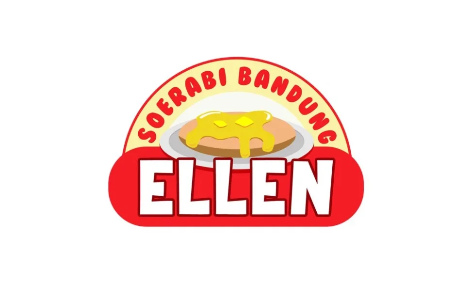 Desain logo untuk Soerabi Bandung Ellen dengan ilustrasi produk soerabi yang menggugah selera